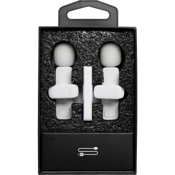 Wireless lavalier microphone Type C double with long hair (2 in set) K1 white