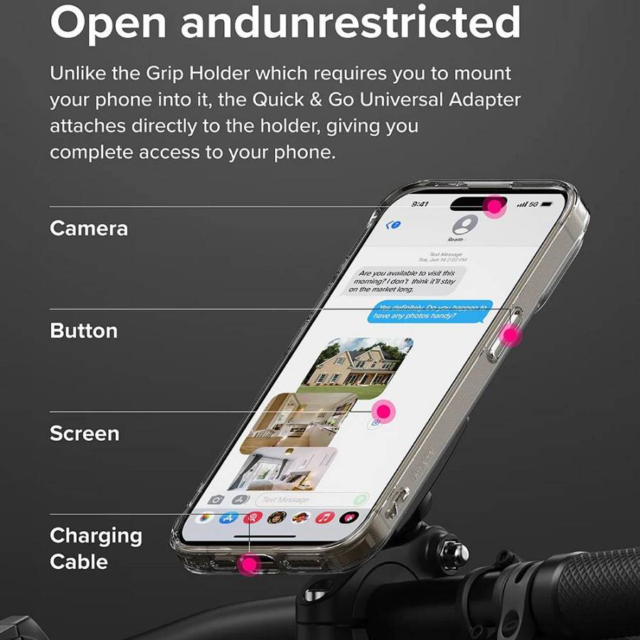 Ringke - Universal Adapter Quick & Go (2 pack) - Bike Holder Compatible, for Phone - Black