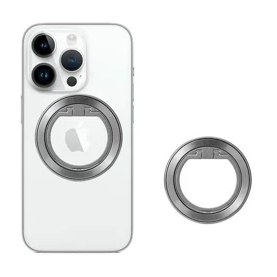 Techsuit - MagSafe Phone Ring (MPR2) - Round Shape, Aluminium Alloy - Silver