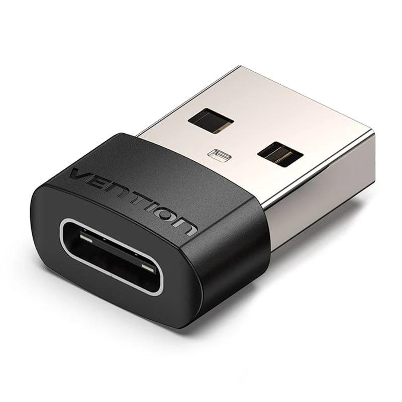 Vention - OTG Adapter (CDWB0) - Type C to USB 2.0, 480Mbps, In-Game Voice Function, Fast Data Transmission - Black