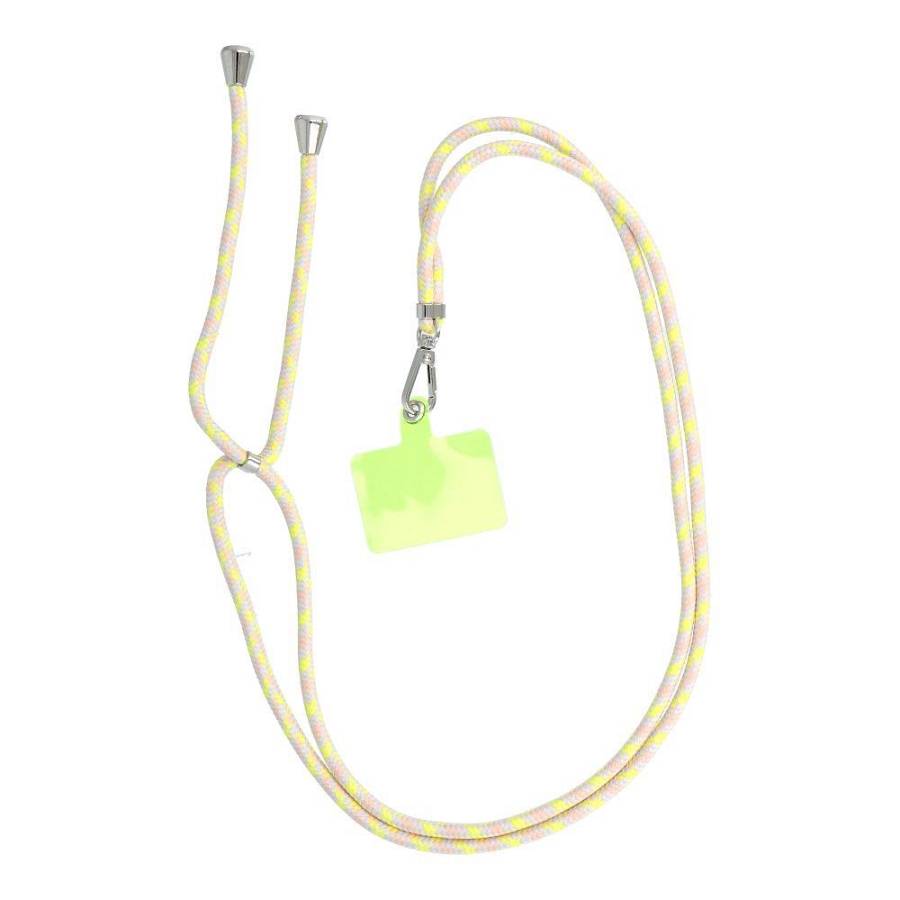 SWING (6mm) Phone lanyard, Phone pendant,adjustable length,cord length 165cm on the shoulder or neck gray-yellow