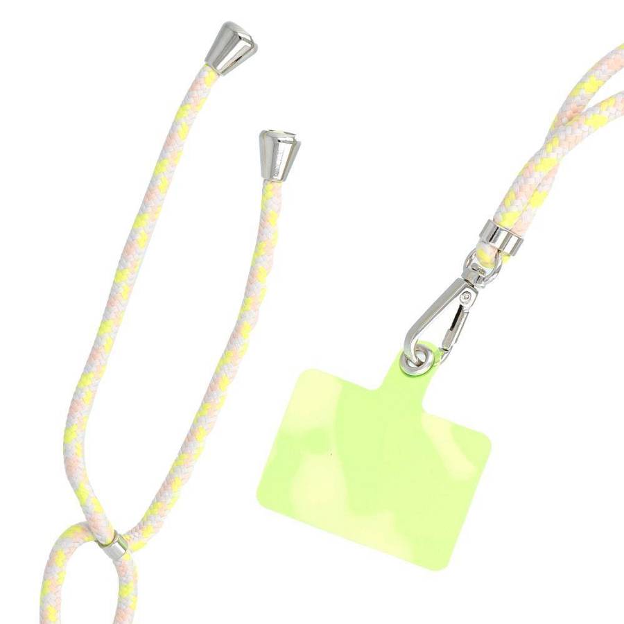 SWING (6mm) Phone lanyard, Phone pendant,adjustable length,cord length 165cm on the shoulder or neck gray-yellow