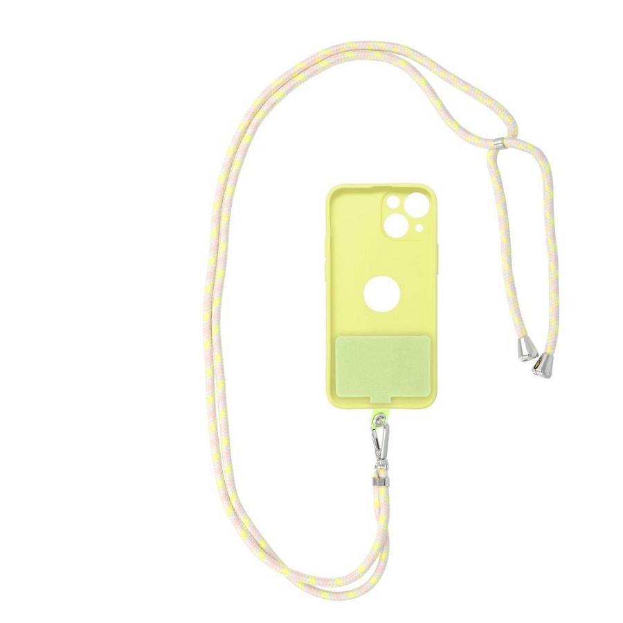 SWING (6mm) Phone lanyard, Phone pendant,adjustable length,cord length 165cm on the shoulder or neck gray-yellow