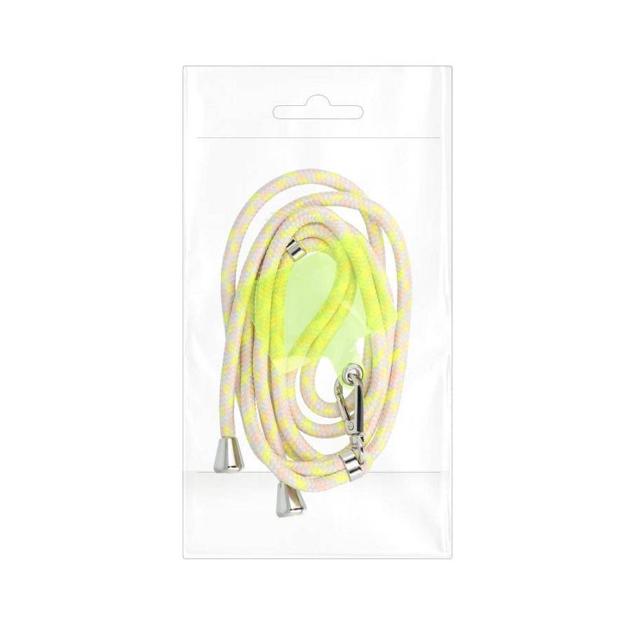 SWING (6mm) Phone lanyard, Phone pendant,adjustable length,cord length 165cm on the shoulder or neck gray-yellow