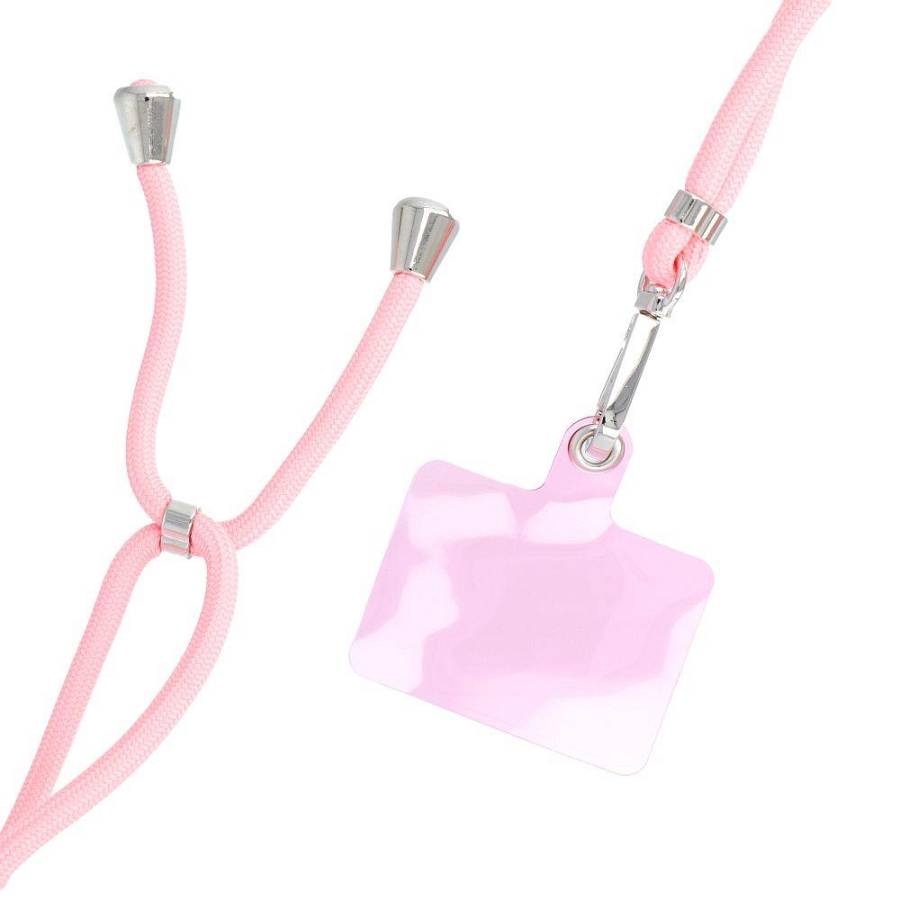 SWING (6mm) Phone lanyard, Phone pendant,adjustable length,cord length 165cm on the shoulder or neck lite Pink