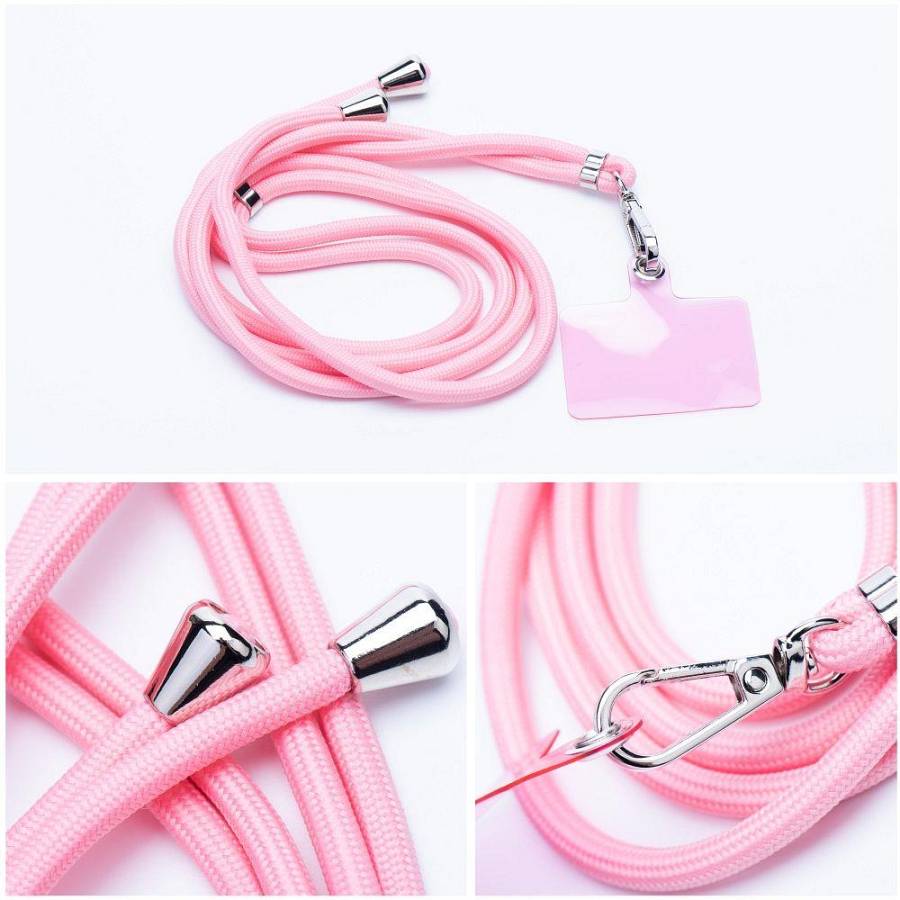 SWING (6mm) Phone lanyard, Phone pendant,adjustable length,cord length 165cm on the shoulder or neck lite Pink