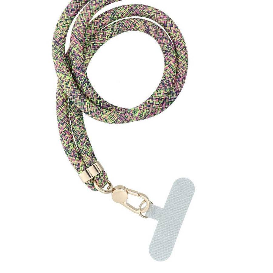 SWING (8mm) Phone lanyard, Phone pendant,adjustable length,cord length 165cm on the shoulder or neck grey-green-pink