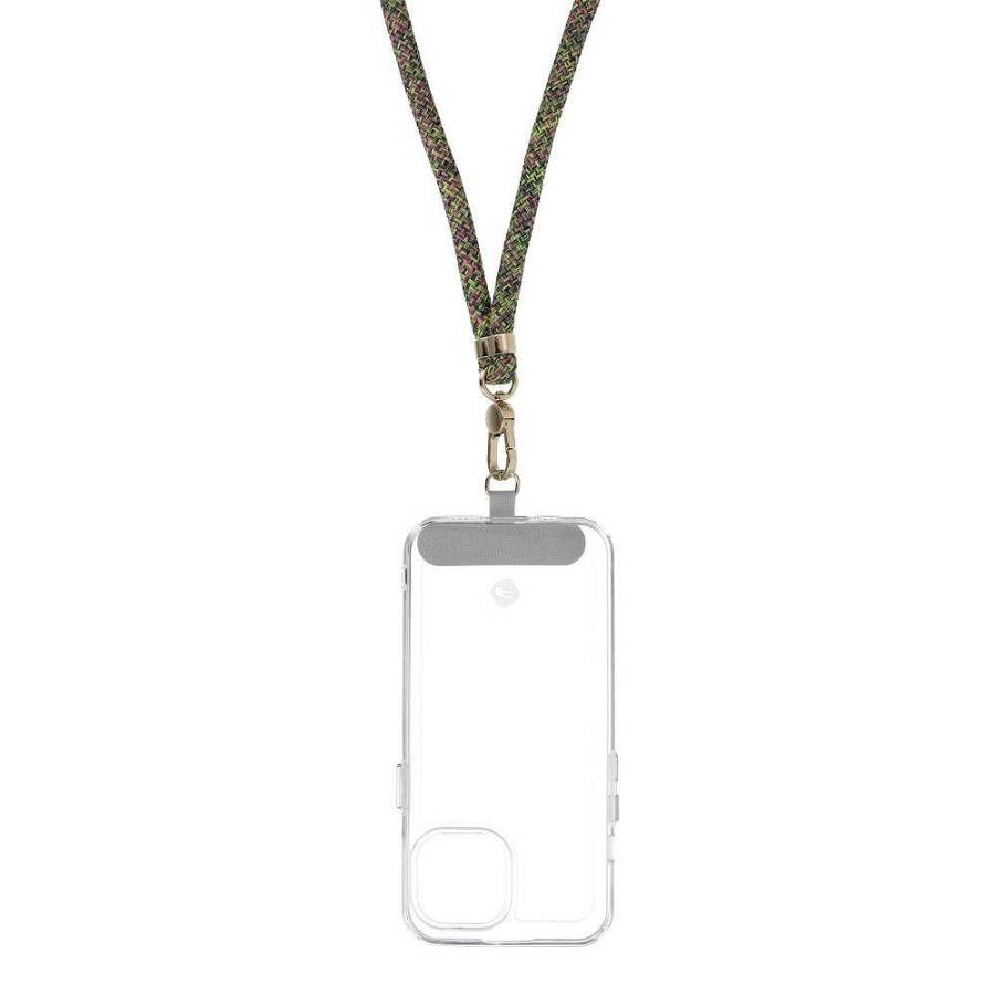 SWING (8mm) Phone lanyard, Phone pendant,adjustable length,cord length 165cm on the shoulder or neck grey-green-pink