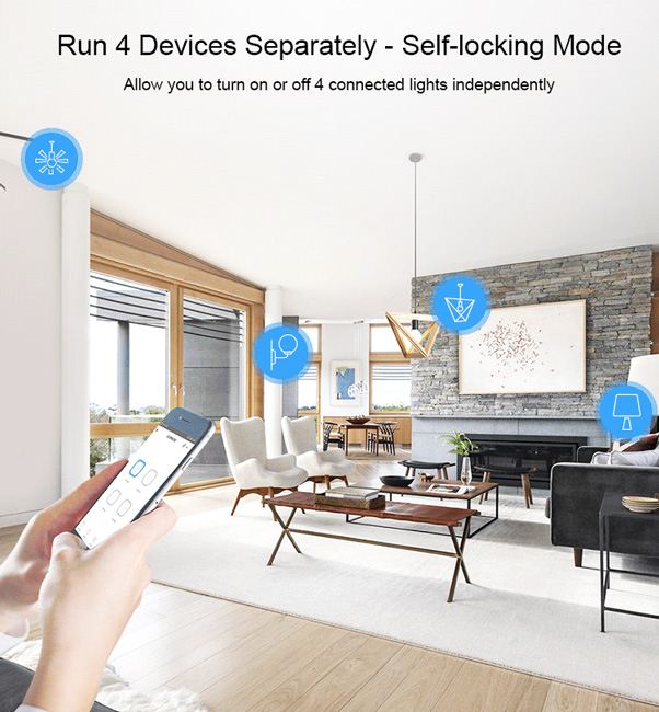 SONOFF Smart Διακόπτης 4CH PRO R3, 4 θέσεων, 40A, RF control, λευκός 4CHPROR3