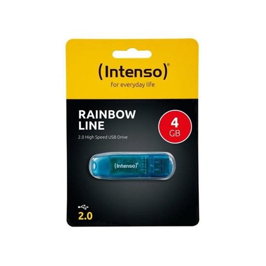 Intenso - USB 2.0 Stick 4GB Rainbow Line Blue