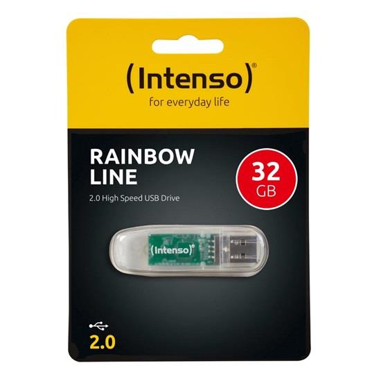 Intenso - USB 2.0 Stick 32GB Rainbow Line Transparent