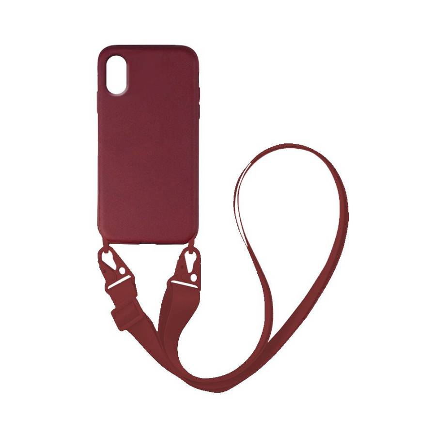 Θήκη Σιλικόνης με Strap CarryHang Sonique Apple iPhone XS MAX Μπορντό