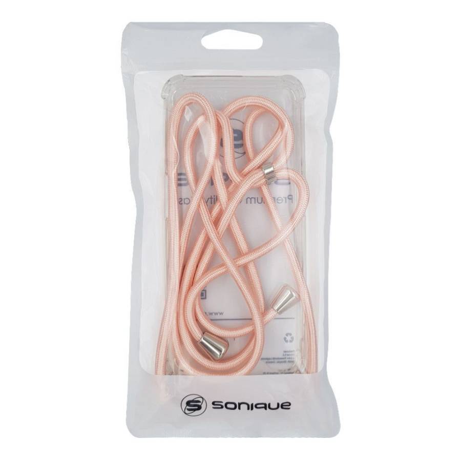 Θήκη Σιλικόνης με Κορδόνι Sonique Armor Clear Apple iPhone 11 Ροζ Σατινέ