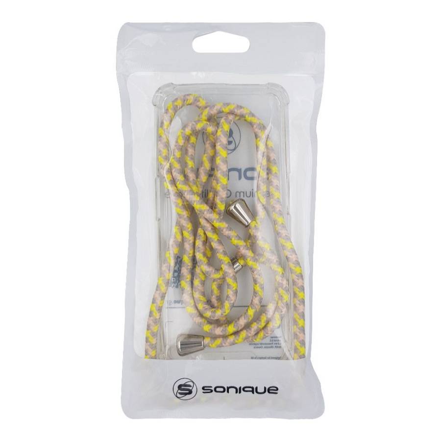 Θήκη Σιλικόνης με Κορδόνι Sonique Armor Clear Apple iPhone 11 Rainbow Κίτρινο