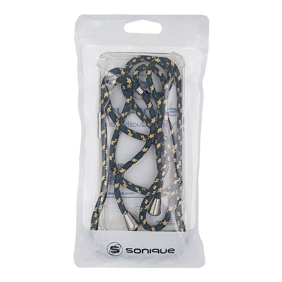 Θήκη Σιλικόνης με Κορδόνι Sonique Armor Clear Apple iPhone 14 Plus Rainbow Πράσινο