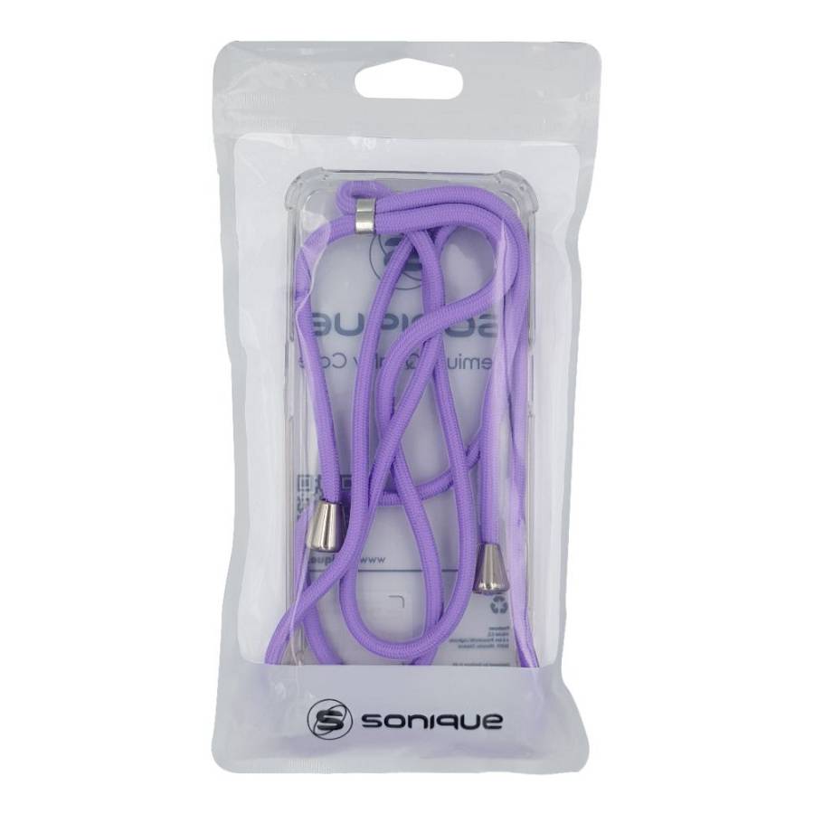 Θήκη Σιλικόνης με Κορδόνι Sonique Armor Clear Apple iPhone XR Λιλά