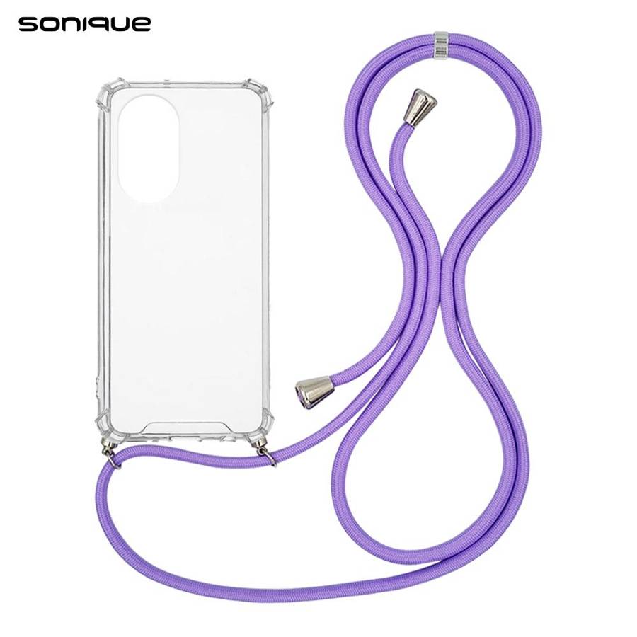Θήκη Σιλικόνης με Κορδόνι Sonique Armor Clear Honor 50 5G / Nova 9 Λιλά