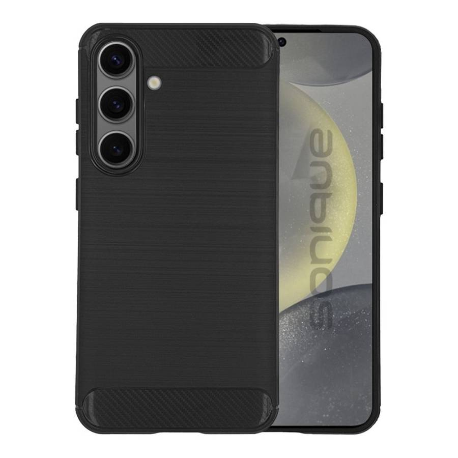 Θήκη Σιλικόνης Sonique Carbon Brushed Samsung Galaxy S24 Μαύρο