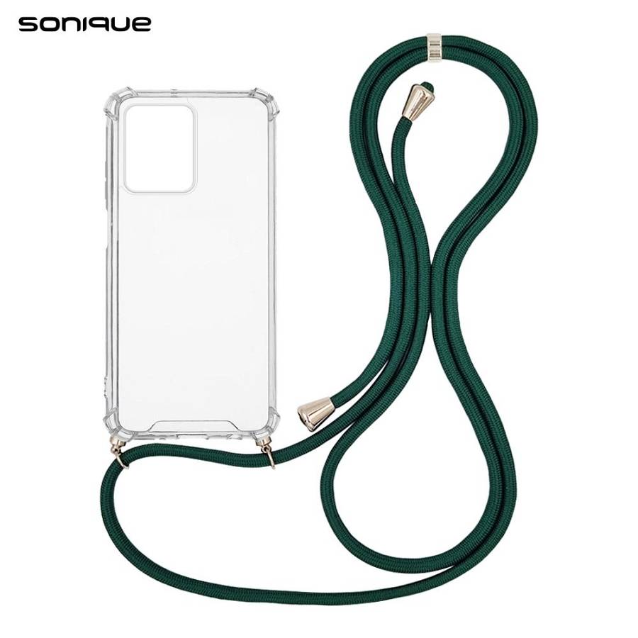 Θήκη Σιλικόνης με Κορδόνι Sonique Armor Clear Xiaomi Redmi Note 12 Pro Plus Πράσινο Σκούρο