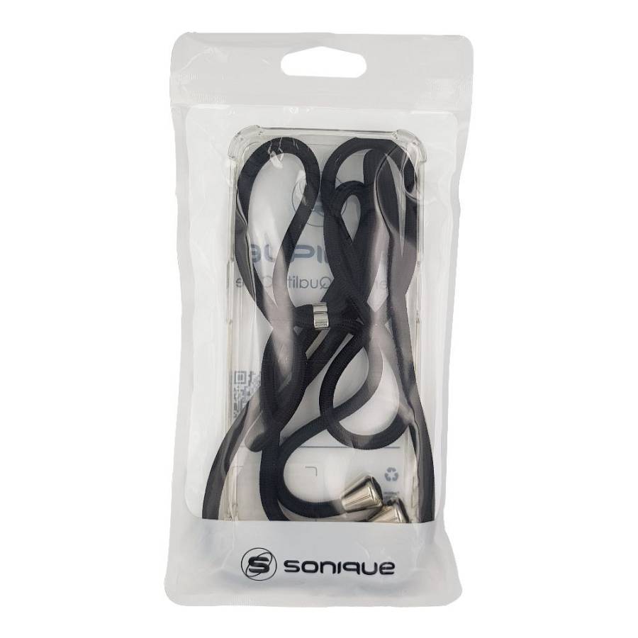 Θήκη Σιλικόνης με Κορδόνι Sonique Armor Clear Xiaomi Redmi Note 12s Μαύρο