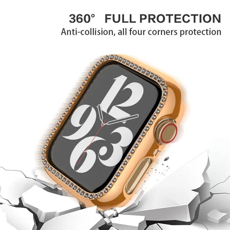 Θήκη Προστασία Luxury Diamond PC Sonique για Apple Watch 4/5/6/SE/SE 22 40mm Μαύρο