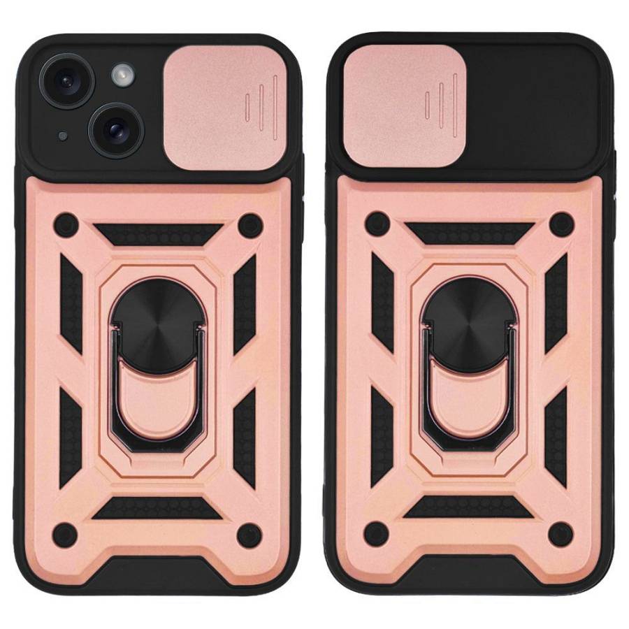 Θήκη Ring Armor CamPro Sonique για Apple iPhone 15 Ροζ Χρυσό