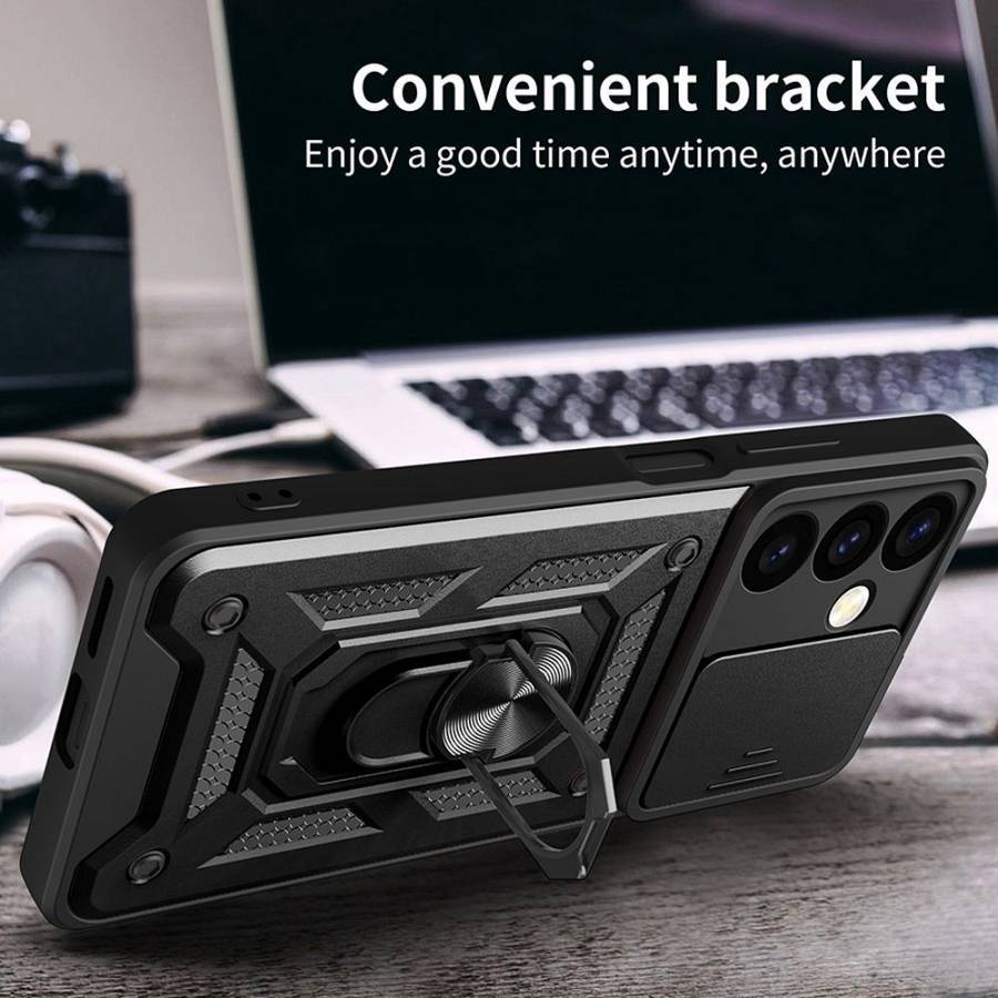 Θήκη Ring Armor CamPro Sonique για Samsung Galaxy A32 5G Ροζ Χρυσό