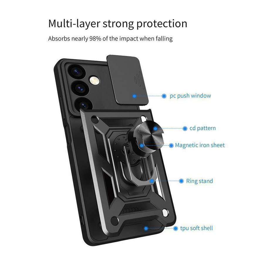 Θήκη Ring Armor CamPro Sonique για Samsung Galaxy A51 Μαύρο