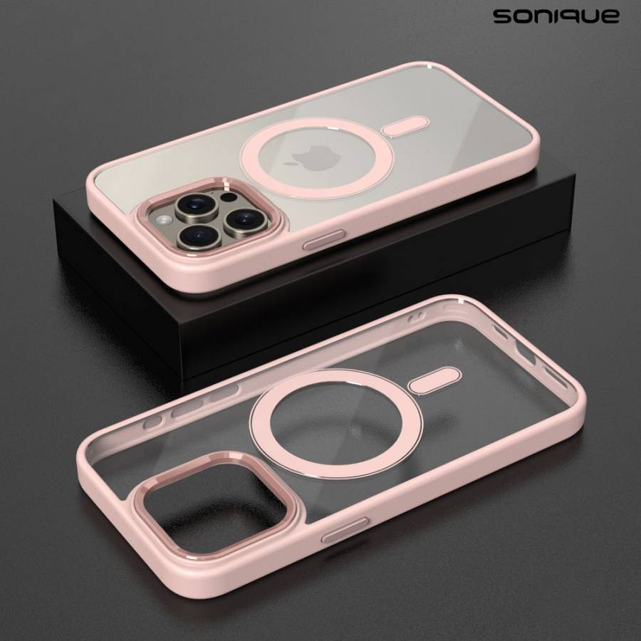 Θήκη Magnetic MagMetal Sonique Apple iPhone 15 Pro Ροζ