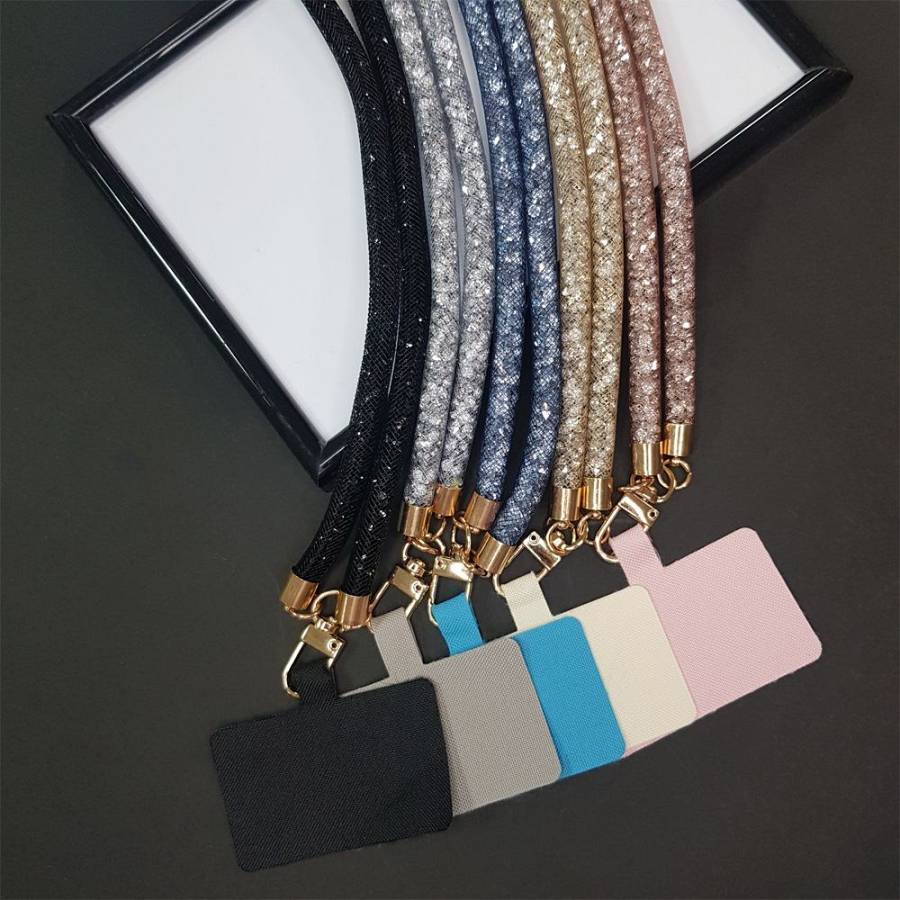 Κολιέ Λουράκι Sonique Glow Υφασμάτινο 110cm για Κινητό Μπλέ