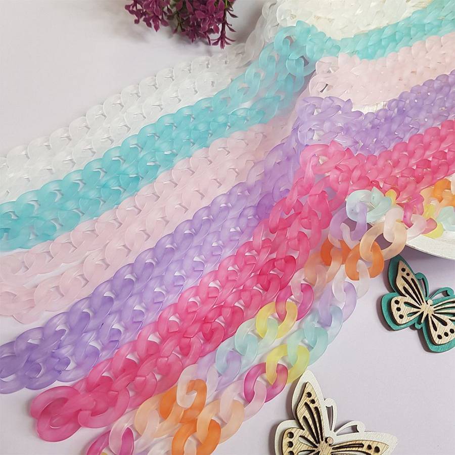 Κολιέ Λουράκι Sonique Rainbow Ακρυλικό 90cm για Κινητό Γαλάζιο