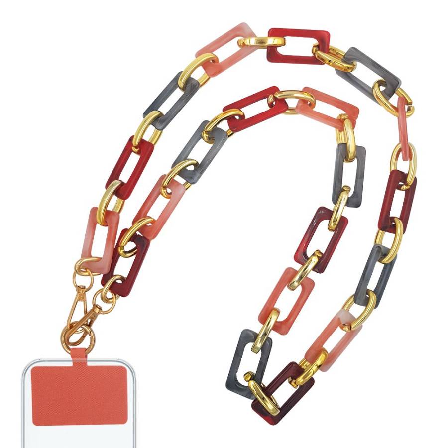 Κολιέ Λουράκι Sonique Elegant Ακρυλικό 115cm για Κινητό Κόκκινο