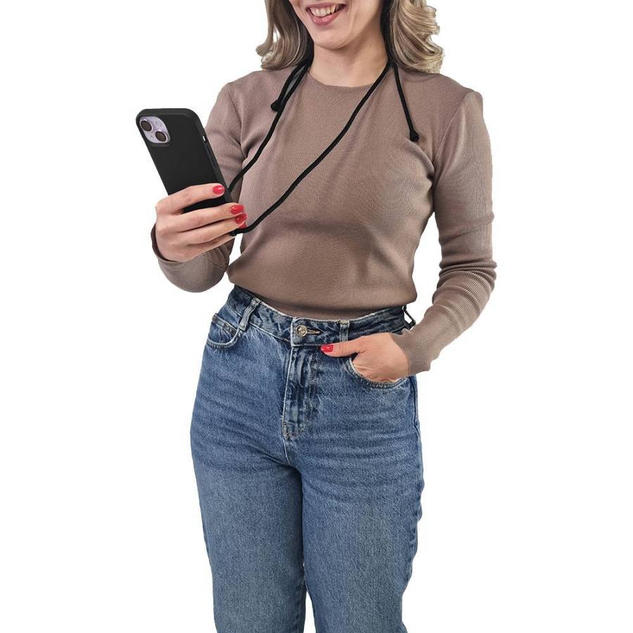 Θήκη Σιλικόνης με Κορδόνι CarryHang Sonique Apple iPhone 16 Pro Μπεζ