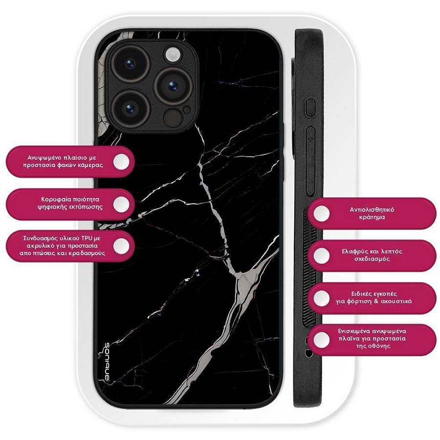 Θήκη Sonique Marble Series για Apple iPhone 15 Pro Μαύρο