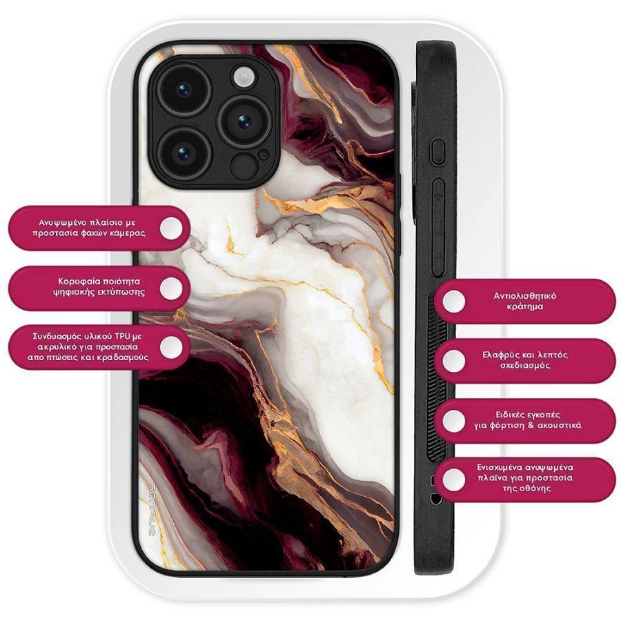Θήκη Sonique Marble Series για Apple iPhone XS MAX Μπορντώ