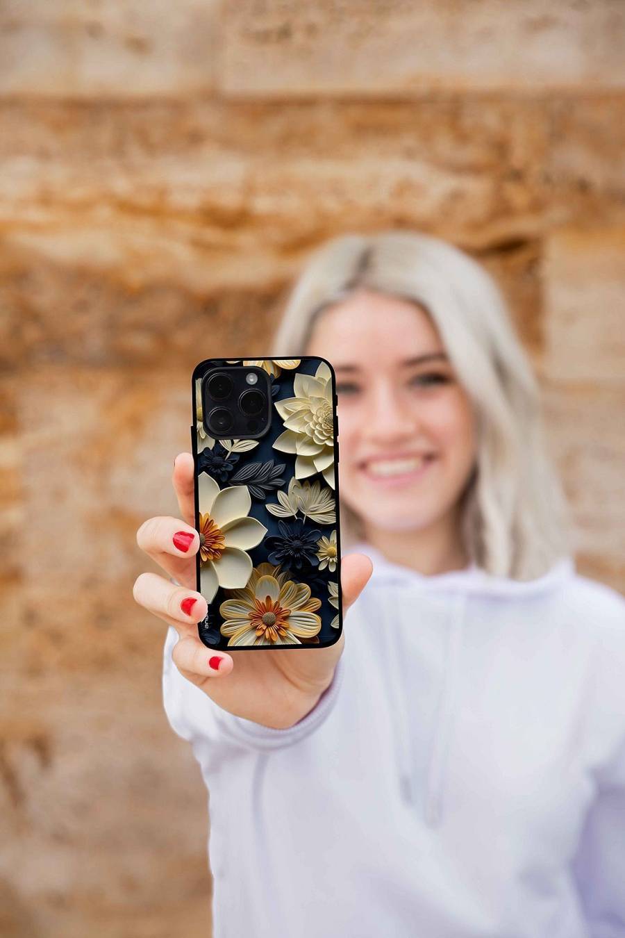 Θήκη Sonique 3D Flower Series για Apple iPhone 14 Plus Εκρού