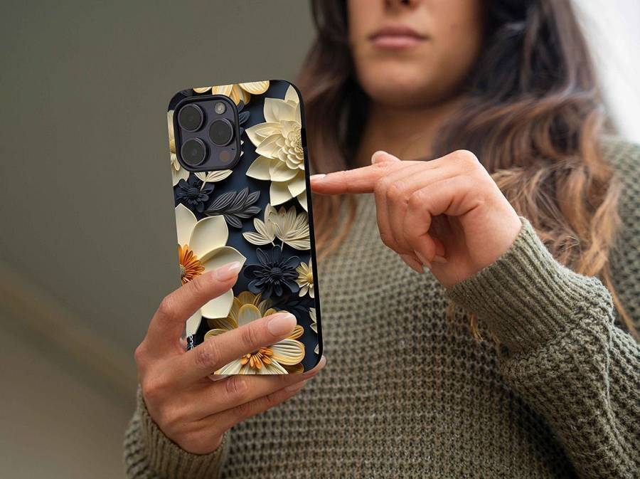 Θήκη Sonique 3D Flower Series για Apple iPhone 15 Pro Εκρού