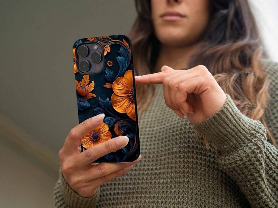 Θήκη Sonique 3D Flower Series για Apple iPhone 12 Πορτοκαλί 01