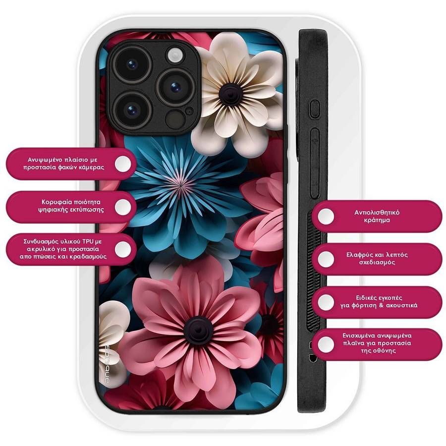 Θήκη Sonique 3D Flower Series για Apple iPhone 12 Pro Ροζ 01