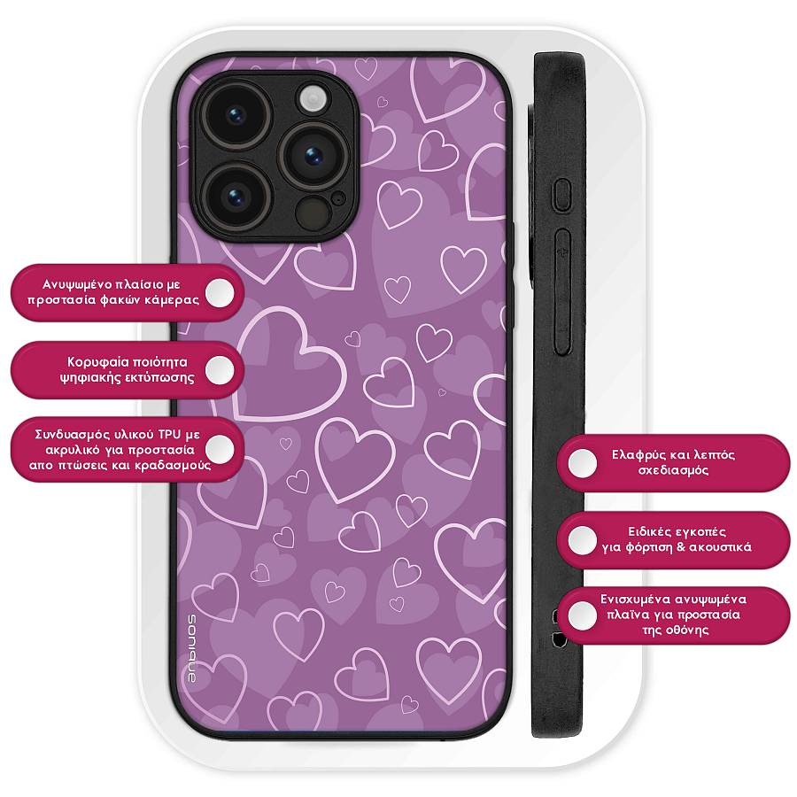 Θήκη Sonique Heart Series για Google Pixel 8 Pro 5G Βιολετί