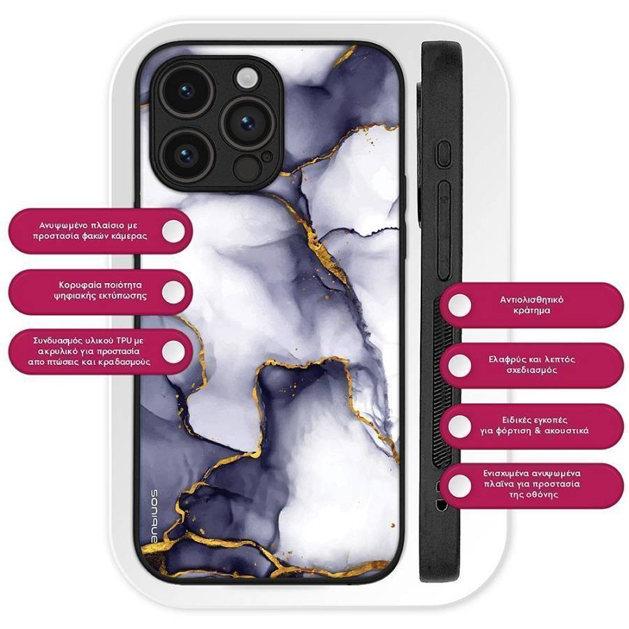 Θήκη Sonique Marble Series για Oppo A38 Μωβ Γκρι