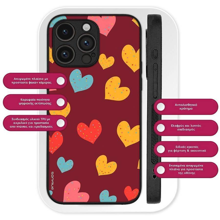 Θήκη Sonique Heart Series για OnePlus 10T Μπορντώ