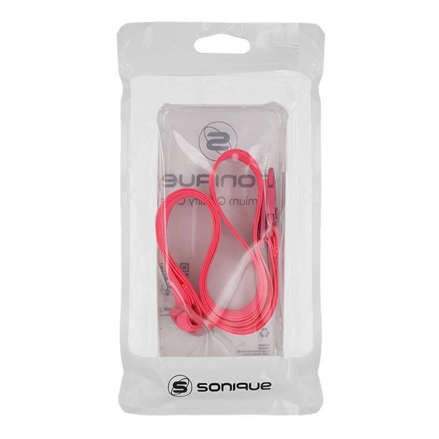 Θήκη Σιλικόνης με Strap Sonique Armor Clear Apple iPhone 16e Φούξια