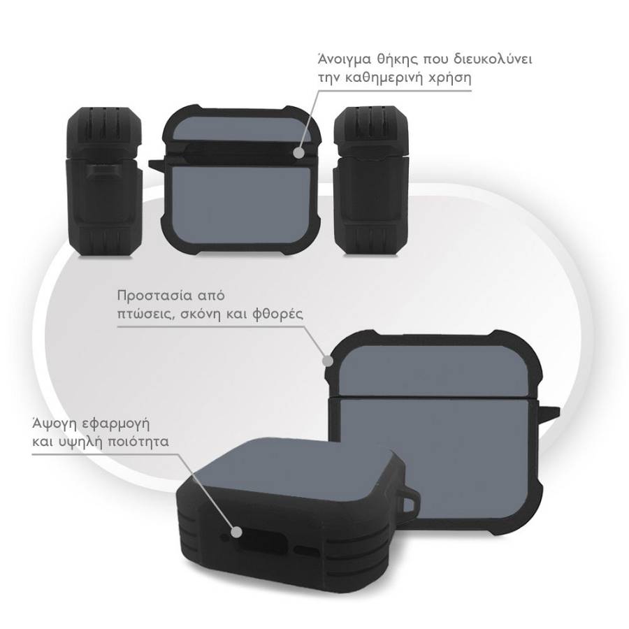 Θήκη Σιλικόνης Sonique ColorBloc Series για AirPods 4 Μπλε Γκρι