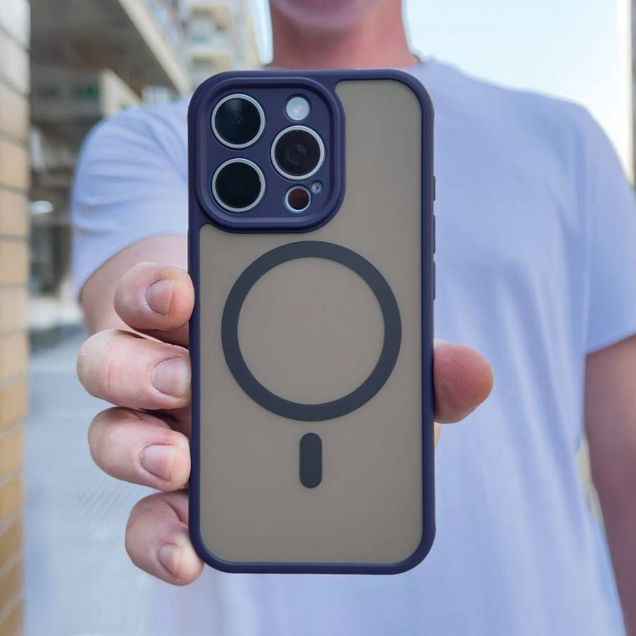 Θήκη Magnetic MagMatte Lens Sonique Apple iPhone 14 Plus Μπλε Σκούρο