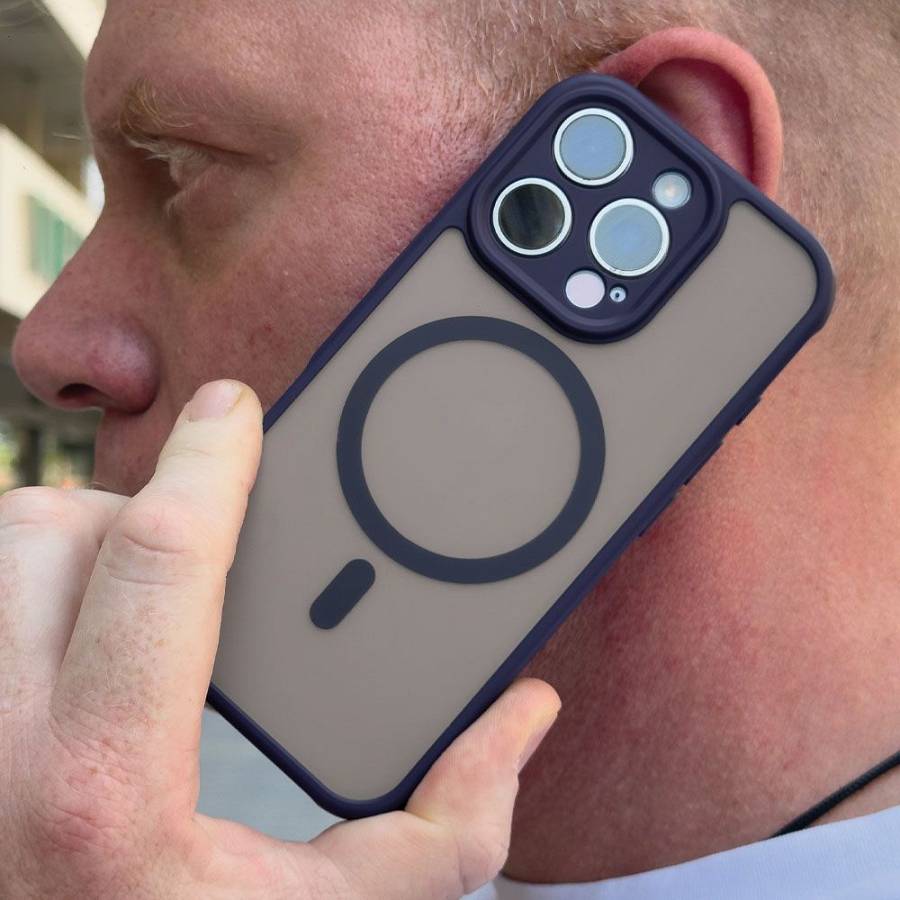 Θήκη Magnetic MagMatte Lens Sonique Apple iPhone 15 Plus Μπλε Σκούρο