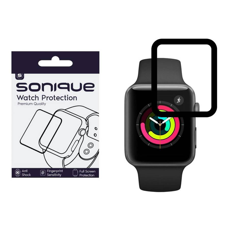 Watch Protection Sonique FlexGlass 7H Full Cover Apple Watch 1/2/3 38 mm Μαύρο