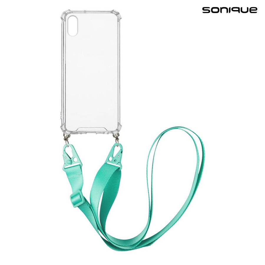 Θήκη Σιλικόνης με Strap Sonique Armor Clear Apple iPhone X / iPhone XS Γαλάζιο