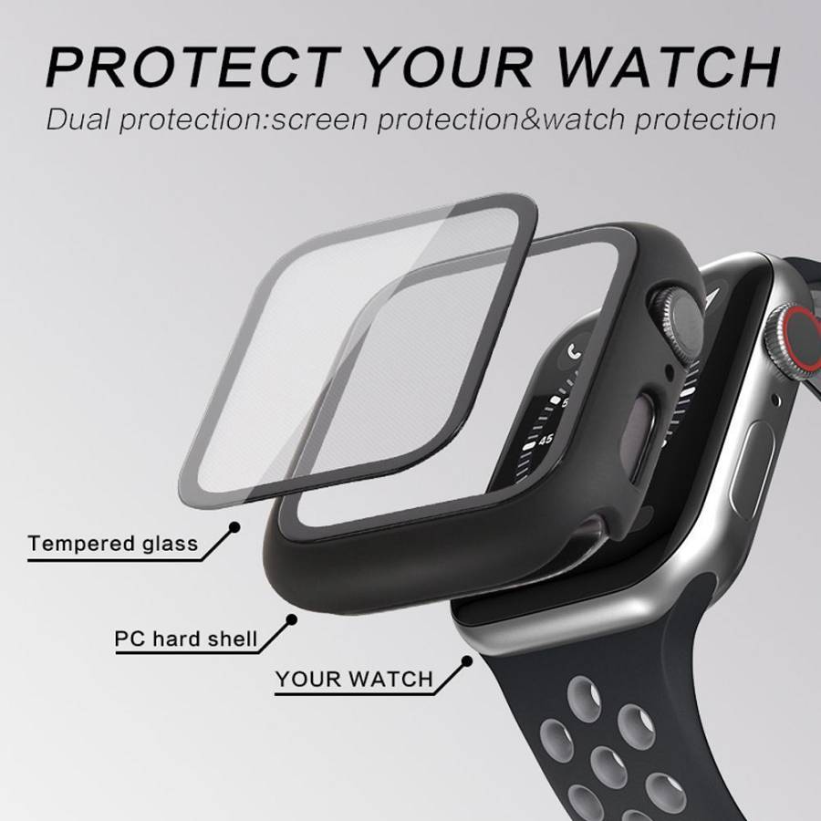 Θήκη Προστασία PC + Tempered Glass Sonique για Apple Watch Apple Watch 10 42mm Ροζ Χρυσό