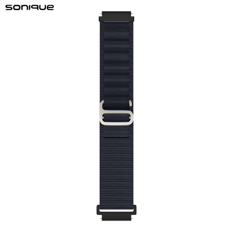 Λουράκι Nylon Alpine Loop Band Sonique 20mm για Samsung, Huawei, Amazfit, Xiaomi, Honor Μπλε Σκούρο